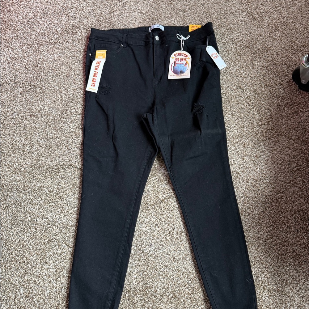 Wax Jean Black Skinny Pants